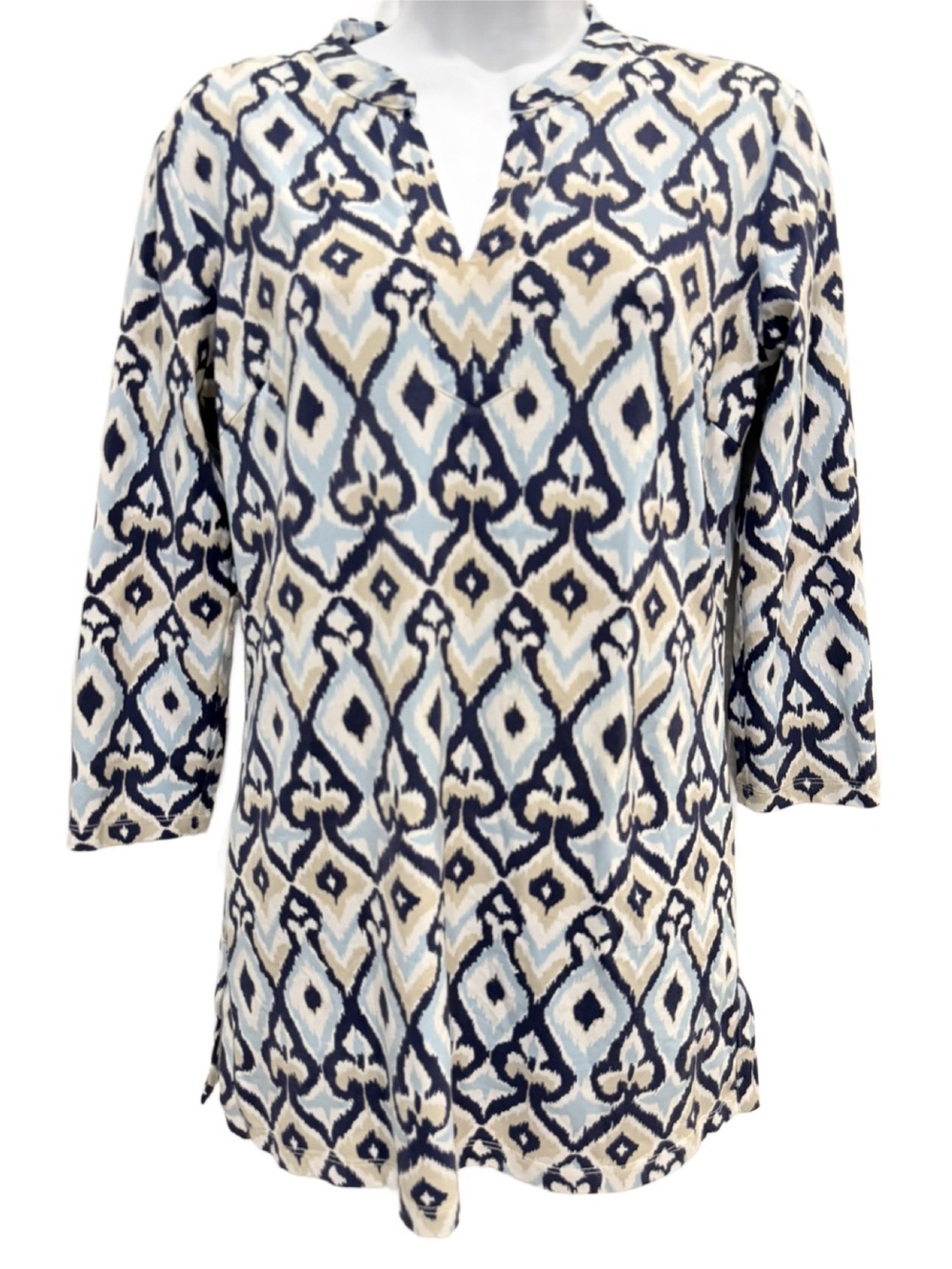 J McLaughlin Catalina Cloth Ikat Geometric Print Tunic. XS